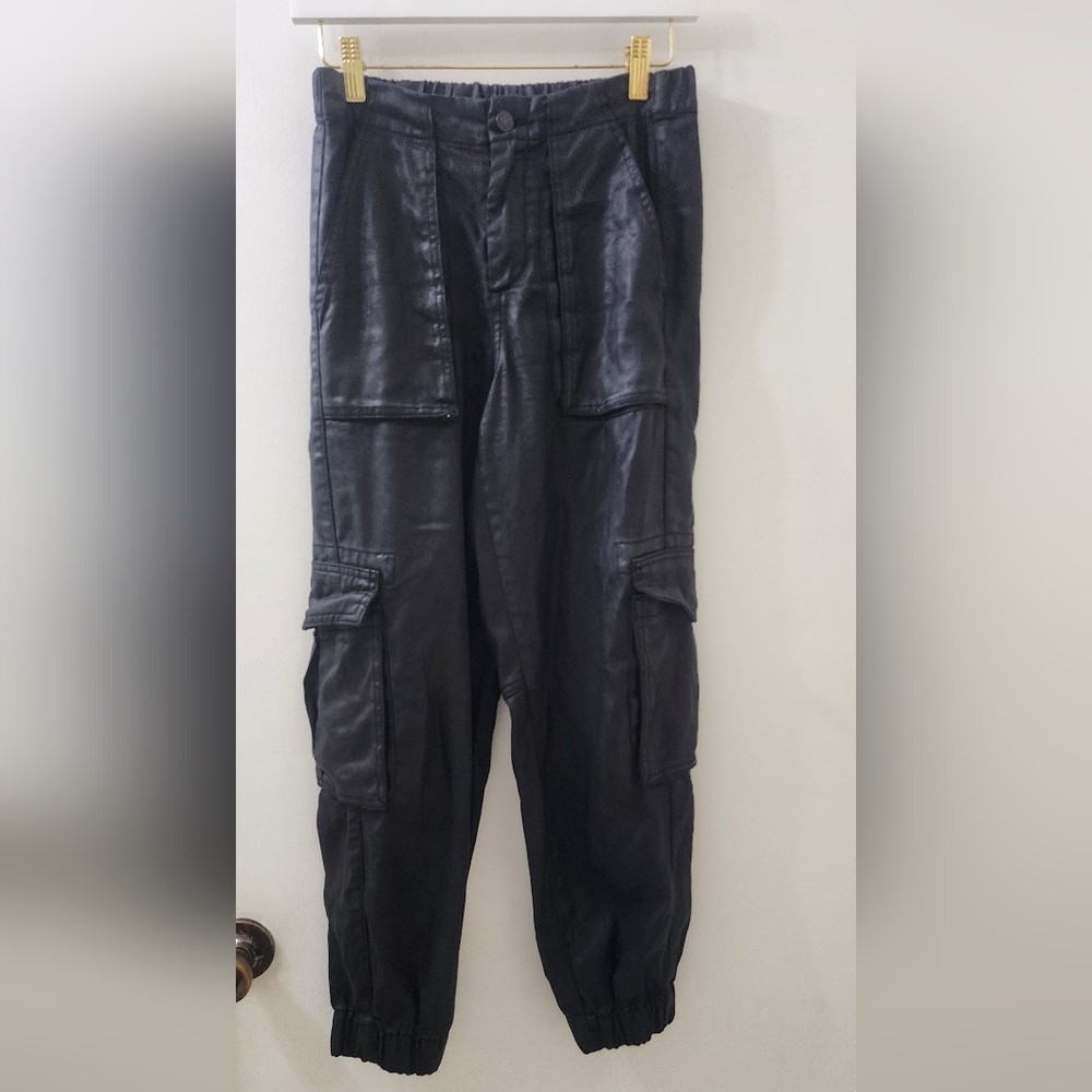 All Saints Black Cargo Jogger Pants, Size‎  38, Lyocell.